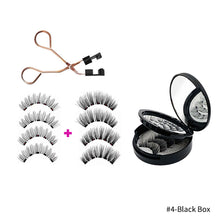 Load image into Gallery viewer, 4 Pairs Fashion Magnetic Eyelashes Handmade Reusable Five Magnets Easily Apply Eyelash Makeup Tools No Glue Needed Eyelashes