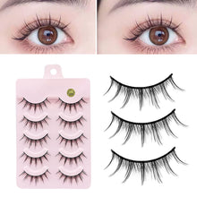 Load image into Gallery viewer, 5pairs 3D Fairy Princess Comics Eyelashes Lashs Natural Short Daily Eyelashes False Eyelash Extension Tools
