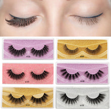 Load image into Gallery viewer, 1Pair 3D Faux Mink Eyelash Thick Fluffy Natural Eyelash Makeup False Eyelashes Brushes Set with Tweezers Eyelash Brush