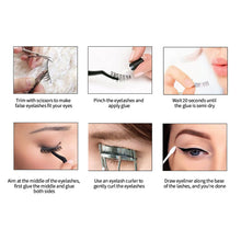 Load image into Gallery viewer, 1Pair 3D Faux Mink Eyelash Thick Fluffy Natural Eyelash Makeup False Eyelashes Brushes Set with Tweezers Eyelash Brush