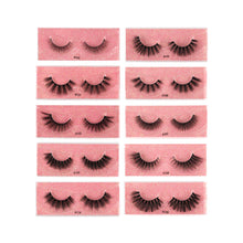 Load image into Gallery viewer, 1Pair 3D Faux Mink Eyelash Thick Fluffy Natural Eyelash Makeup False Eyelashes Brushes Set with Tweezers Eyelash Brush