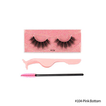 Load image into Gallery viewer, 1Pair 3D Faux Mink Eyelash Thick Fluffy Natural Eyelash Makeup False Eyelashes Brushes Set with Tweezers Eyelash Brush