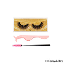 Load image into Gallery viewer, 1Pair 3D Faux Mink Eyelash Thick Fluffy Natural Eyelash Makeup False Eyelashes Brushes Set with Tweezers Eyelash Brush