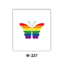 Load image into Gallery viewer, Heart Butterfly Face Sticker Rainbow Geometric Flower Arm Tattoo Sticker Body Arm Art Fake Flash Tatoos Stickers Women Men LGBT