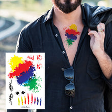 Load image into Gallery viewer, Temporary Fake Tattoo Gay Waterproof Sticker Rainbow Flag Face Cosmetic Leg Arm Body Art for Men Women Tattoo Stickers