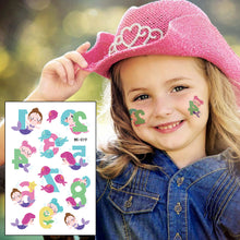 Load image into Gallery viewer, Kids Temporary Tattoo Sticker Cool Cartoon Fake Tattoo Hand Foot Waterproof Tattoos Mermaid Princess Tattoo Stickers For Boy Children