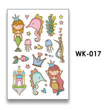 Load image into Gallery viewer, Kids Temporary Tattoo Sticker Cool Cartoon Fake Tattoo Hand Foot Waterproof Tattoos Mermaid Princess Tattoo Stickers For Boy Children