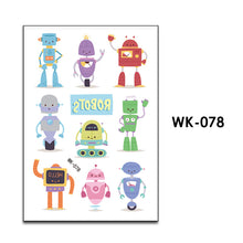 Load image into Gallery viewer, Fake Tattoo Stickers Cartoon Creative Cute Robot Temporary Tattoo Kids Children Hands Arm DIY Body Art for Kids Boy Girls