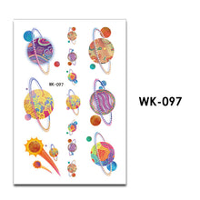 Load image into Gallery viewer, Kids Fake Tattoo Sticker Temporary Tattoos Cartoon Space Planet Alien Waterproof Tatoo Hand Art Tatto For Children Gril Boy