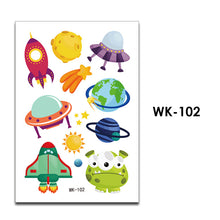 Load image into Gallery viewer, Kids Fake Tattoo Sticker Temporary Tattoos Cartoon Space Planet Alien Waterproof Tatoo Hand Art Tatto For Children Gril Boy