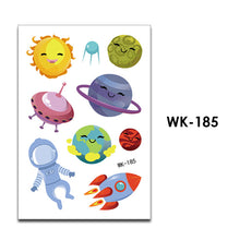 Load image into Gallery viewer, Kids Fake Tattoo Sticker Temporary Tattoos Cartoon Space Planet Alien Waterproof Tatoo Hand Art Tatto For Children Gril Boy