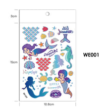 Load image into Gallery viewer, Children's Animal Dinosaur Bronzing Tattoo Stickers Unicorn Mermaid Laser Tattoo Stickers Environmental Protection Colorful Rainbow Stickers