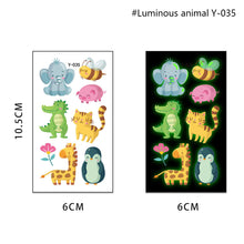 Load image into Gallery viewer, Children's Cartoon Animal Luminous Tattoo Stickers Face Stickers Cute Lion Waterproof Glowing Tattoo Stickers Boy Girls Tattoo
