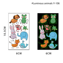 Load image into Gallery viewer, Children's Cartoon Animal Luminous Tattoo Stickers Face Stickers Cute Lion Waterproof Glowing Tattoo Stickers Boy Girls Tattoo