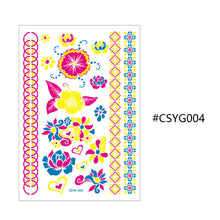 Load image into Gallery viewer, Creative Fluorescent Flower Arm Tattoo Stickers Face Butterfly Flower Stickers Waterproof Feather Tattoo Arm Tattoo Stickers