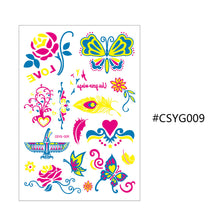 Load image into Gallery viewer, Creative Fluorescent Flower Arm Tattoo Stickers Face Butterfly Flower Stickers Waterproof Feather Tattoo Arm Tattoo Stickers