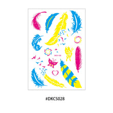 Load image into Gallery viewer, Fluorescent Flower Butterfly Tattoo Stickers Creative Face Arm Stickers Waterproof Feather Tattoo Arm Tattoo Stickers