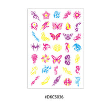 Load image into Gallery viewer, Fluorescent Flower Butterfly Tattoo Stickers Creative Face Arm Stickers Waterproof Feather Tattoo Arm Tattoo Stickers