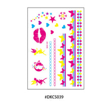 Load image into Gallery viewer, Fluorescent Flower Butterfly Tattoo Stickers Creative Face Arm Stickers Waterproof Feather Tattoo Arm Tattoo Stickers