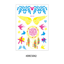 Load image into Gallery viewer, Fluorescent Flower Butterfly Tattoo Stickers Creative Face Arm Stickers Waterproof Feather Tattoo Arm Tattoo Stickers