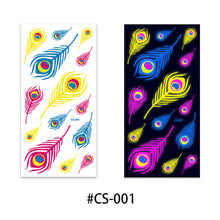 Load image into Gallery viewer, Creative Fluorescent Flower Arm Tattoo Stickers Face Stickers Waterproof Feather Colorful Night Arm Women Sexy Tattoo Stickers