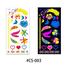 Load image into Gallery viewer, Creative Fluorescent Flower Arm Tattoo Stickers Face Stickers Waterproof Feather Colorful Night Arm Women Sexy Tattoo Stickers