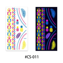 Load image into Gallery viewer, Creative Fluorescent Flower Arm Tattoo Stickers Face Stickers Waterproof Feather Colorful Night Arm Women Sexy Tattoo Stickers
