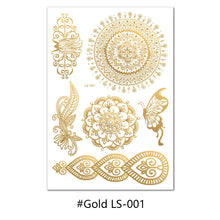 Load image into Gallery viewer, Hot Gold Rose Gold Hannah Lace Bridal Mandala Tattoo Sticker Sexy Summer Creative Body Arm Women Men Tattoo Stickers