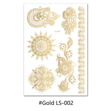 Load image into Gallery viewer, Hot Gold Rose Gold Hannah Lace Bridal Mandala Tattoo Sticker Sexy Summer Creative Body Arm Women Men Tattoo Stickers