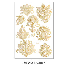 Load image into Gallery viewer, Hot Gold Rose Gold Hannah Lace Bridal Mandala Tattoo Sticker Sexy Summer Creative Body Arm Women Men Tattoo Stickers