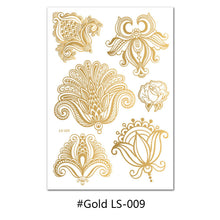 Load image into Gallery viewer, Hot Gold Rose Gold Hannah Lace Bridal Mandala Tattoo Sticker Sexy Summer Creative Body Arm Women Men Tattoo Stickers