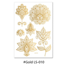 Load image into Gallery viewer, Hot Gold Rose Gold Hannah Lace Bridal Mandala Tattoo Sticker Sexy Summer Creative Body Arm Women Men Tattoo Stickers