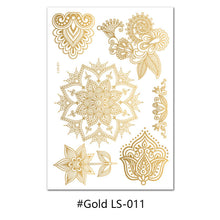Load image into Gallery viewer, Hot Gold Rose Gold Hannah Lace Bridal Mandala Tattoo Sticker Sexy Summer Creative Body Arm Women Men Tattoo Stickers