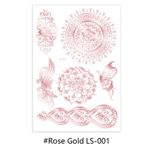 Load image into Gallery viewer, Hot Gold Rose Gold Hannah Lace Bridal Mandala Tattoo Sticker Sexy Summer Creative Body Arm Women Men Tattoo Stickers