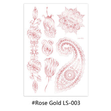 Load image into Gallery viewer, Hot Gold Rose Gold Hannah Lace Bridal Mandala Tattoo Sticker Sexy Summer Creative Body Arm Women Men Tattoo Stickers
