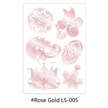 Load image into Gallery viewer, Hot Gold Rose Gold Hannah Lace Bridal Mandala Tattoo Sticker Sexy Summer Creative Body Arm Women Men Tattoo Stickers