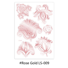 Load image into Gallery viewer, Hot Gold Rose Gold Hannah Lace Bridal Mandala Tattoo Sticker Sexy Summer Creative Body Arm Women Men Tattoo Stickers