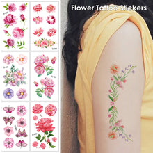 Load image into Gallery viewer, Literary Small Fresh Flower Creative Tattoo Stickers Arm Body Sexy Rose Waterproof Lasting Women Men Tattoo Stickers