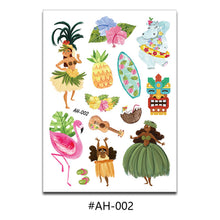 Load image into Gallery viewer, Creative Cartoon Stickers Fashion Hawaii Party Tattoo Stickers Summer Flowers Trend Women Men Sexy Tattoo Stickers