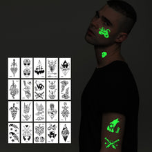Load image into Gallery viewer, Luminous Tattoo Stickers Fluorescent Bar Music Festival Party Men and Women Tattoo Stickers Luminous Women Men Face Stickers