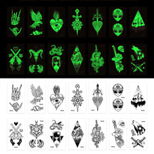 Load image into Gallery viewer, Luminous Tattoo Stickers Fluorescent Bar Music Festival Party Men and Women Tattoo Stickers Luminous Women Men Face Stickers