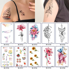 Load image into Gallery viewer, Cartoon Tattoo Stickers Temporary Waterproof Anime Flower Personality Flower Arm Tattoo Stickers Sexy Summer Women Body Stickers