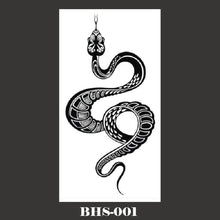 Load image into Gallery viewer, Snake Tattoo Stickers Dark Tide Cool Flower Arm Black Mamba Dead Man Snake Skull Tattoo Stickers Women Cool Body Stickers