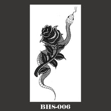 Load image into Gallery viewer, Snake Tattoo Stickers Dark Tide Cool Flower Arm Black Mamba Dead Man Snake Skull Tattoo Stickers Women Cool Body Stickers