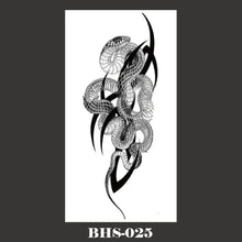 Load image into Gallery viewer, Snake Tattoo Stickers Dark Tide Cool Flower Arm Black Mamba Dead Man Snake Skull Tattoo Stickers Women Cool Body Stickers