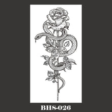 Load image into Gallery viewer, Snake Tattoo Stickers Dark Tide Cool Flower Arm Black Mamba Dead Man Snake Skull Tattoo Stickers Women Cool Body Stickers