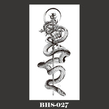 Load image into Gallery viewer, Snake Tattoo Stickers Dark Tide Cool Flower Arm Black Mamba Dead Man Snake Skull Tattoo Stickers Women Cool Body Stickers