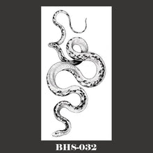 Load image into Gallery viewer, Snake Tattoo Stickers Dark Tide Cool Flower Arm Black Mamba Dead Man Snake Skull Tattoo Stickers Women Cool Body Stickers