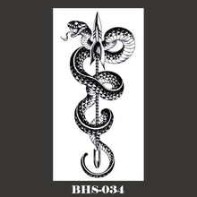 Load image into Gallery viewer, Snake Tattoo Stickers Dark Tide Cool Flower Arm Black Mamba Dead Man Snake Skull Tattoo Stickers Women Cool Body Stickers