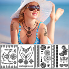 Load image into Gallery viewer, Creative Black Lace Tattoo Applique Arm Sexy Black and White Lace Tattoo Sticker Fashion Body Arm Flower Tattoo Stickers